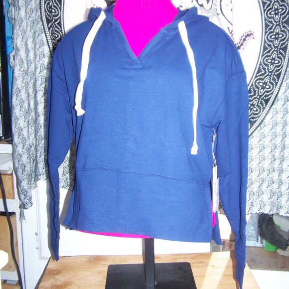 Three Dots NWT Hooded Cropped Sweatshirt Sz XS - Picture 2 of 8